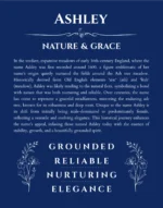 Ashley custom name print for wall display in deep blue