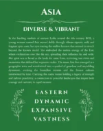Asia personalized wall art with the story of your name in dark green