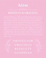 Asim name meaning wall art by Get Your Story in light pink