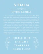 Athalia personalized wall art with the story of your name in light blue