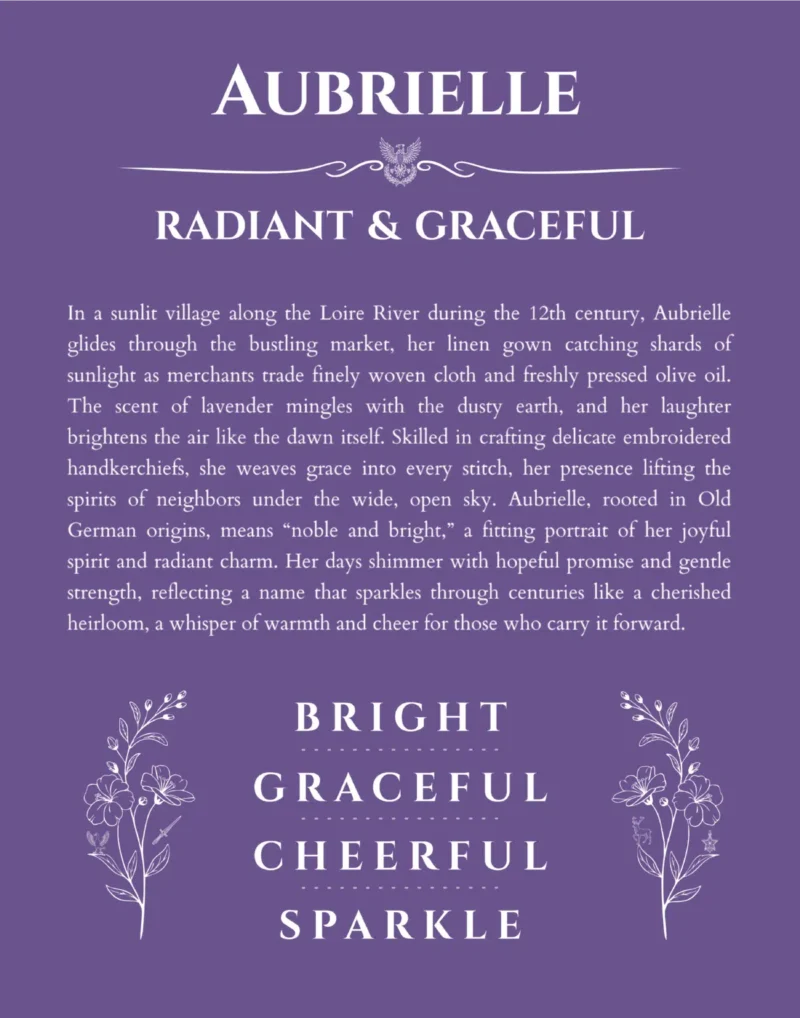 Aubrielle name meaning wall art by Get Your Story in purple