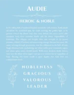 Audie personalized name meaning print in light blue