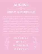 August custom name print for wall display in light pink