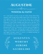 Augustine personalized name art with origin story in blue