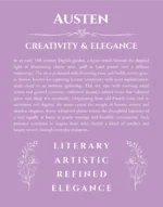 Austen custom name meaning print in light purple