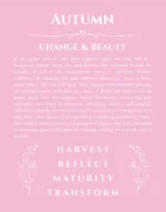 Autumn personalized name art with origin story in light pink