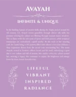 Avayah personalized name print with origin and traits in light purple