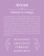 Aveah personalized name art with origin story in light purple