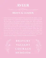 Aveer custom name meaning print in light pink
