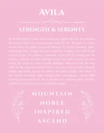 Avila personalized name art with origin story in light pink