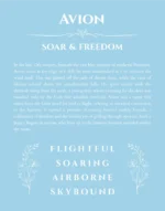 Avion custom name print for wall display in light blue