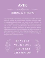 Avir personalized wall art with the story of your name in light purple