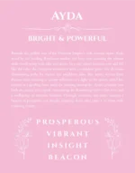 Ayda personalized wall art with the story of your name in light pink