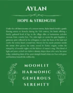 Aylan name origin print with meaning and traits in dark green