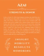 Azai custom name art showing meaning and origin in orange