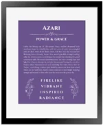 Azari name meaning gift print in purple with black matte frame