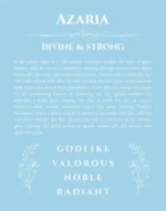 Azaria custom name print for wall display in light blue