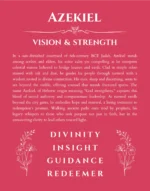 Azekiel name origin print with meaning and traits in red