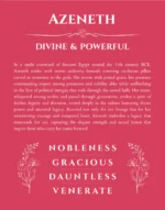 Azeneth personalized name print with origin and traits in red