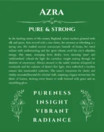 Azra personalized name print with origin and traits in dark green