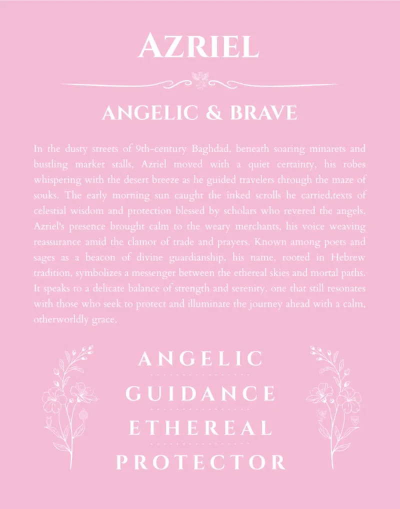 Azriel custom name print for wall display in light pink
