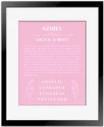 Azriel custom name print for wall display in light pink with black matte frame