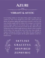 Azuri custom name art showing meaning and origin in purple