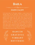 Baila personalized name print with origin and traits in orange