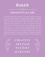 Baker custom name print for wall display in light purple