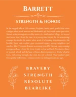 Barrett name meaning gift print in orange