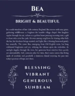 Bea name origin print with meaning and traits in navy blue