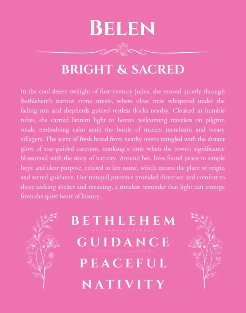 Belen name meaning gift print in pink