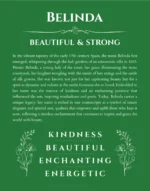 Belinda personalized name meaning print in dark green