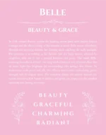 Belle custom name print for wall display in light pink