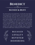 Benedict name meaning wall art by Get Your Story in navy blue