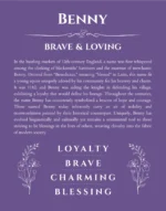 Benny custom name meaning print in purple