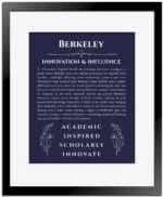 Berkeley name meaning wall art by Get Your Story in navy blue with black matte frame