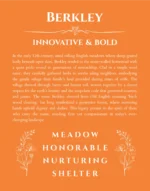 Berkley name origin print with meaning and traits in orange