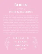 Berlin custom name print for wall display in light pink