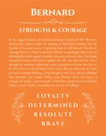 Bernard name meaning wall art by Get Your Story in orange