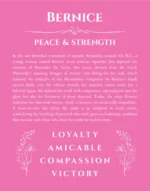 Bernice name meaning wall art by Get Your Story in pink