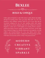 Bexlee personalized name art with origin story in red