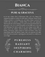 Bianca name meaning wall art by Get Your Story in gray