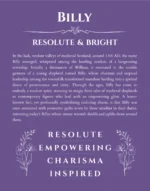 Billy custom name art showing meaning and origin in purple