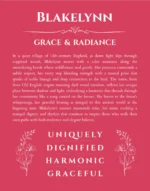 Blakelynn name origin print with meaning and traits in red