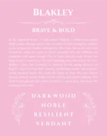 Blakley custom name print for wall display in light pink