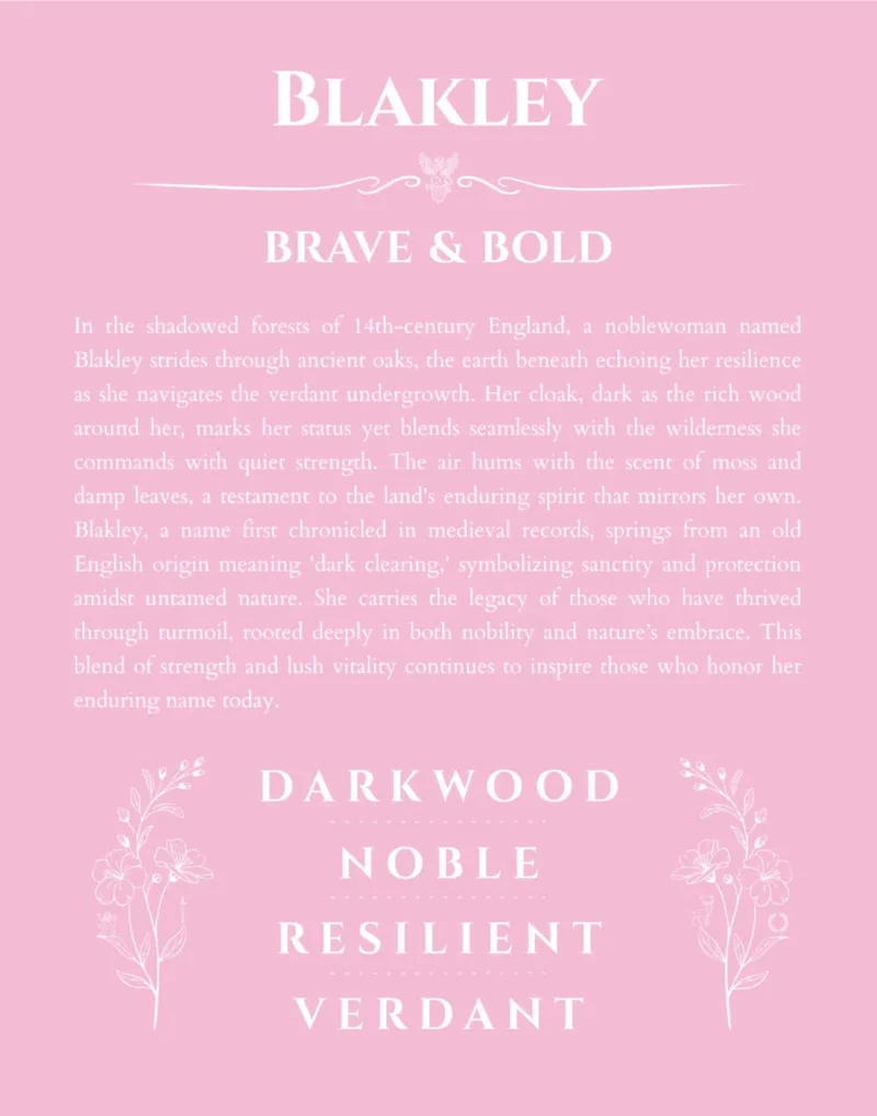 Blakley custom name print for wall display in light pink