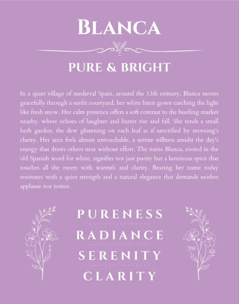 Blanca custom name meaning print in light purple