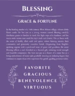Blessing name meaning gift print in purple