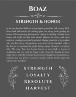 Boaz custom name art showing meaning and origin in gray